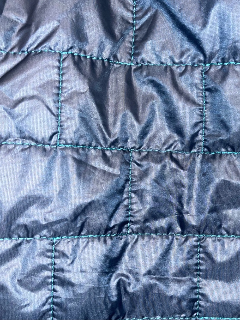 Large Navy Blue Patagonia Nano Puff Hoody with light blue accents - Picture 5 of 7
